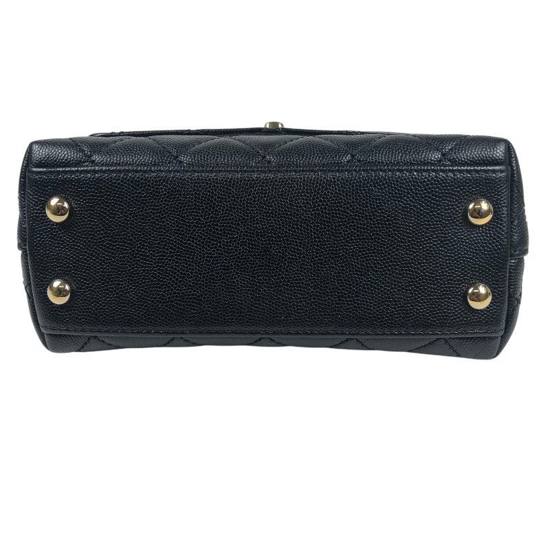 シャネル CHANEL ココハンドルXXS AS2215 ブラック　ゴールド金具 キャビアスキン レディース ショルダーバッグ