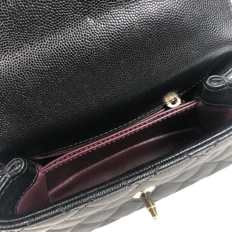 シャネル CHANEL ココハンドルXXS AS2215 ブラック　ゴールド金具 キャビアスキン レディース ショルダーバッグ