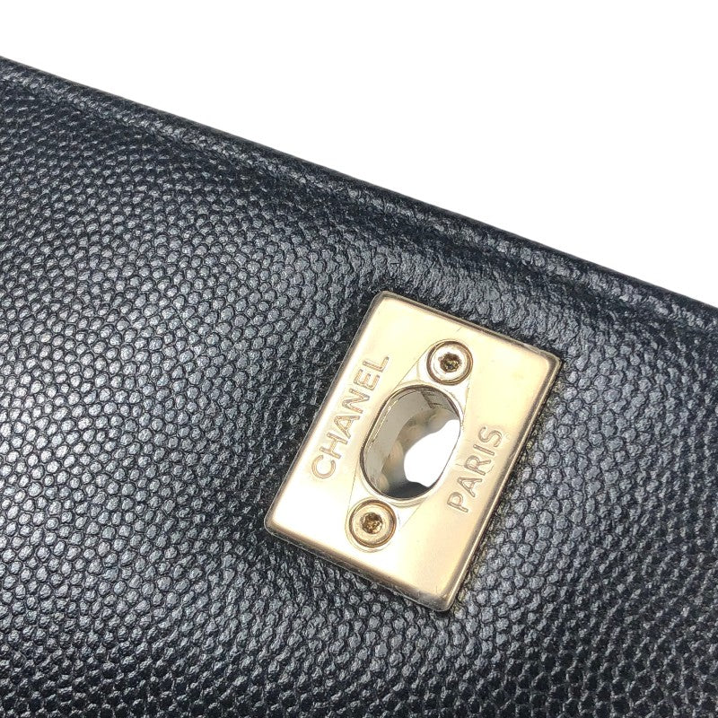 シャネル CHANEL ココハンドルXXS AS2215 ブラック　ゴールド金具 キャビアスキン レディース ショルダーバッグ