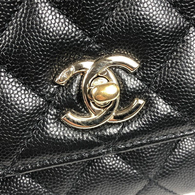 シャネル CHANEL ココハンドルXXS AS2215 ブラック　ゴールド金具 キャビアスキン レディース ショルダーバッグ