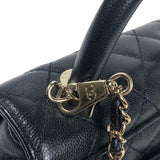 シャネル CHANEL ココハンドルXXS AS2215 ブラック　ゴールド金具 キャビアスキン レディース ショルダーバッグ
