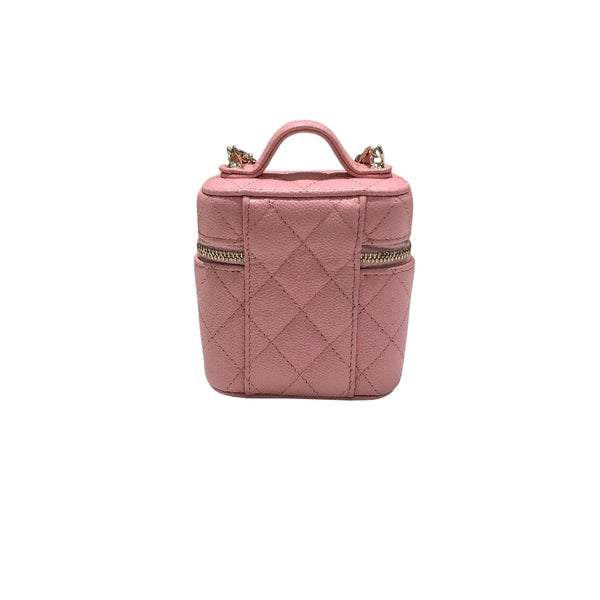 シャネル CHANEL マトラッセスモールヴァニティーバッグ AP2503 ピンク　ゴールド金具 キャビア レディース ショルダーバッグ