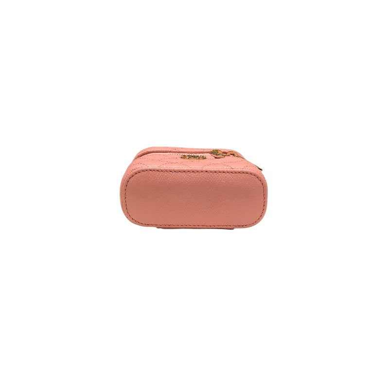 シャネル CHANEL マトラッセスモールヴァニティーバッグ AP2503 ピンク　ゴールド金具 キャビア レディース ショルダーバッグ