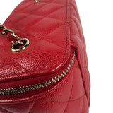 シャネル CHANEL マトラッセ バニティ ショルダーバッグ AP1341 レッド ゴールド金具 キャンビアスキン レディース ショルダーバッグ