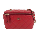 シャネル CHANEL マトラッセ バニティ ショルダーバッグ AP1341 レッド ゴールド金具 キャンビアスキン レディース ショルダーバッグ