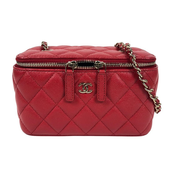 シャネル CHANEL マトラッセ バニティ ショルダーバッグ AP1341 レッド ゴールド金具 キャンビアスキン レディース ショルダーバッグ