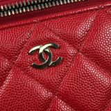 シャネル CHANEL マトラッセ バニティ ショルダーバッグ AP1341 レッド ゴールド金具 キャンビアスキン レディース ショルダーバッグ