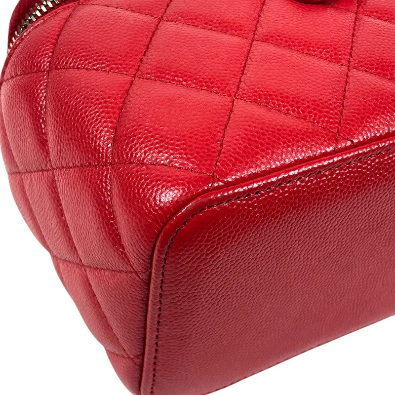 シャネル CHANEL マトラッセ バニティ ショルダーバッグ AP1341 レッド ゴールド金具 キャンビアスキン レディース ショルダーバッグ