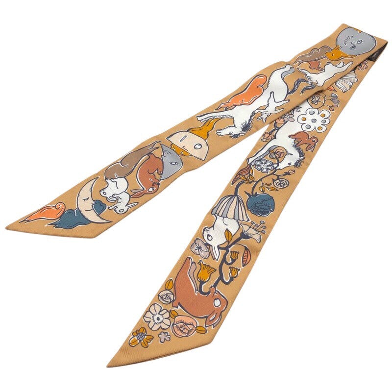エルメス HERMES ツイリー やや訳あり エルメス HERMES ツイリー MILLE ET LAPINS シルク レディース