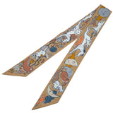 エルメス HERMES ツイリー MILLE ET LAPINS マルチカラー シルク レディース スカーフ