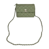 シャネル CHANEL マトラッセ　スモールフラップバッグ セージ ラムスキン レディース ショルダーバッグ