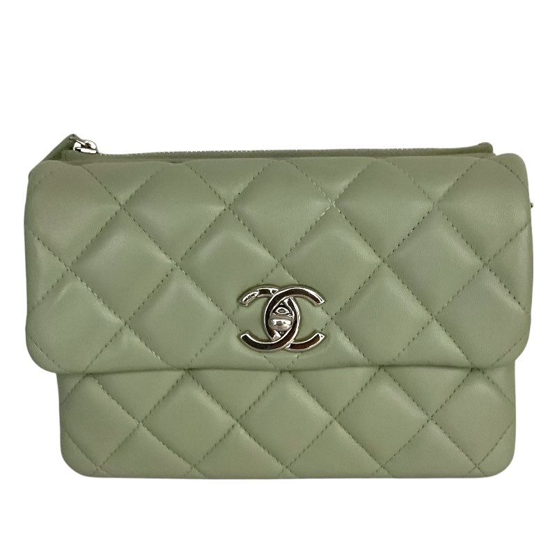シャネル CHANEL マトラッセ　スモールフラップバッグ セージ ラムスキン レディース ショルダーバッグ