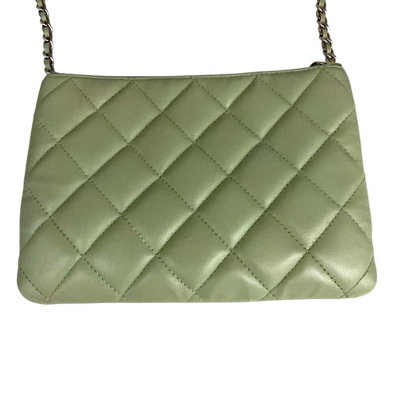 シャネル CHANEL マトラッセ　スモールフラップバッグ セージ ラムスキン レディース ショルダーバッグ