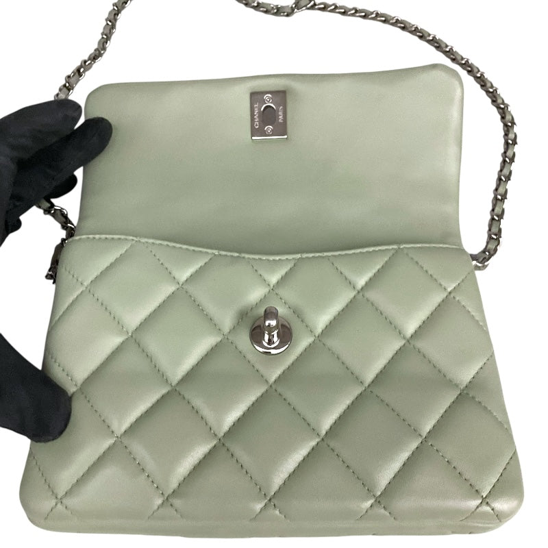 シャネル CHANEL マトラッセ　スモールフラップバッグ セージ ラムスキン レディース ショルダーバッグ