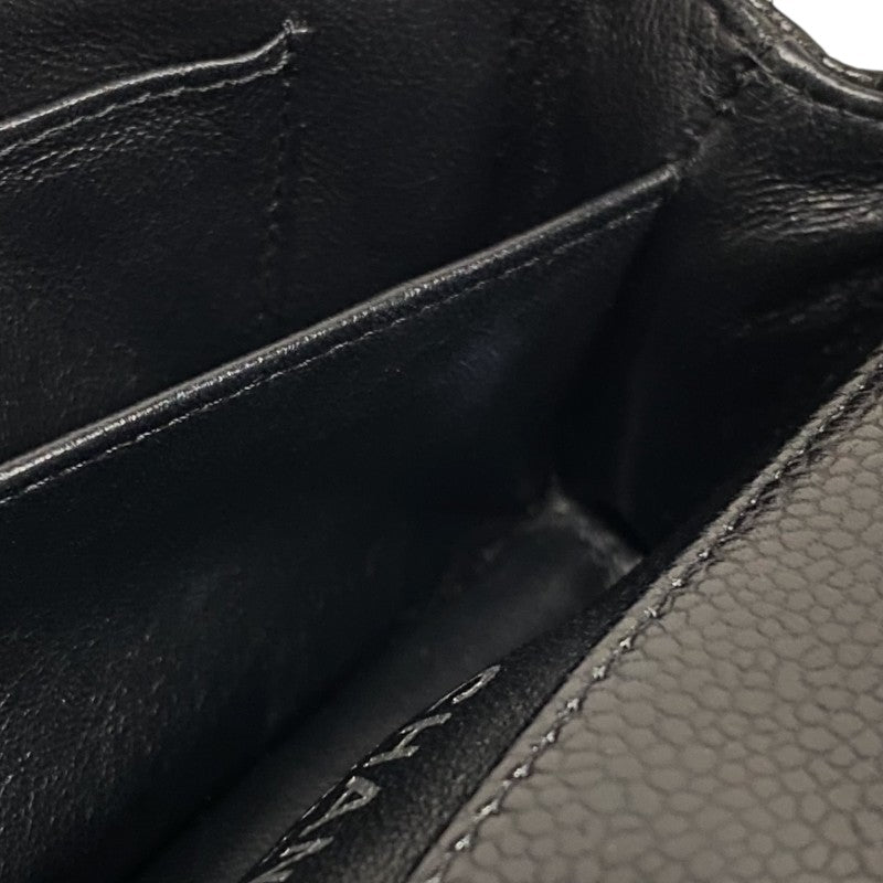 シャネル CHANEL マトラッセ スモールフラップ ブラック シルバー金具 キャビアスキン レディース ショルダーバッグ