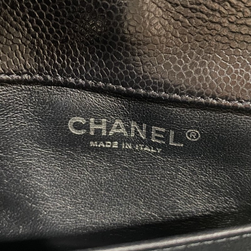 シャネル CHANEL マトラッセ スモールフラップ ブラック シルバー金具 キャビアスキン レディース ショルダーバッグ