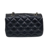 シャネル CHANEL マトラッセ スモールフラップ ブラック シルバー金具 キャビアスキン レディース ショルダーバッグ