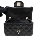 シャネル CHANEL マトラッセ スモールフラップ ブラック シルバー金具 キャビアスキン レディース ショルダーバッグ