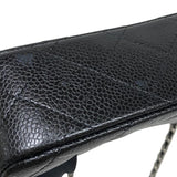 シャネル CHANEL マトラッセ スモールフラップ ブラック シルバー金具 キャビアスキン レディース ショルダーバッグ