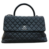 シャネル CHANEL ココハンドル32 A92992 ブラック/シルバー金具 キャビアスキン レディース ハンドバッグ