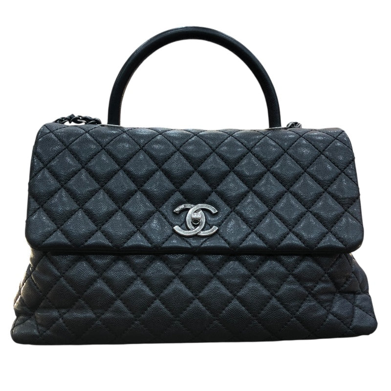 シャネル CHANEL ココハンドル32 A92992 ブラック/シルバー金具 キャビアスキン レディース ハンドバッグ