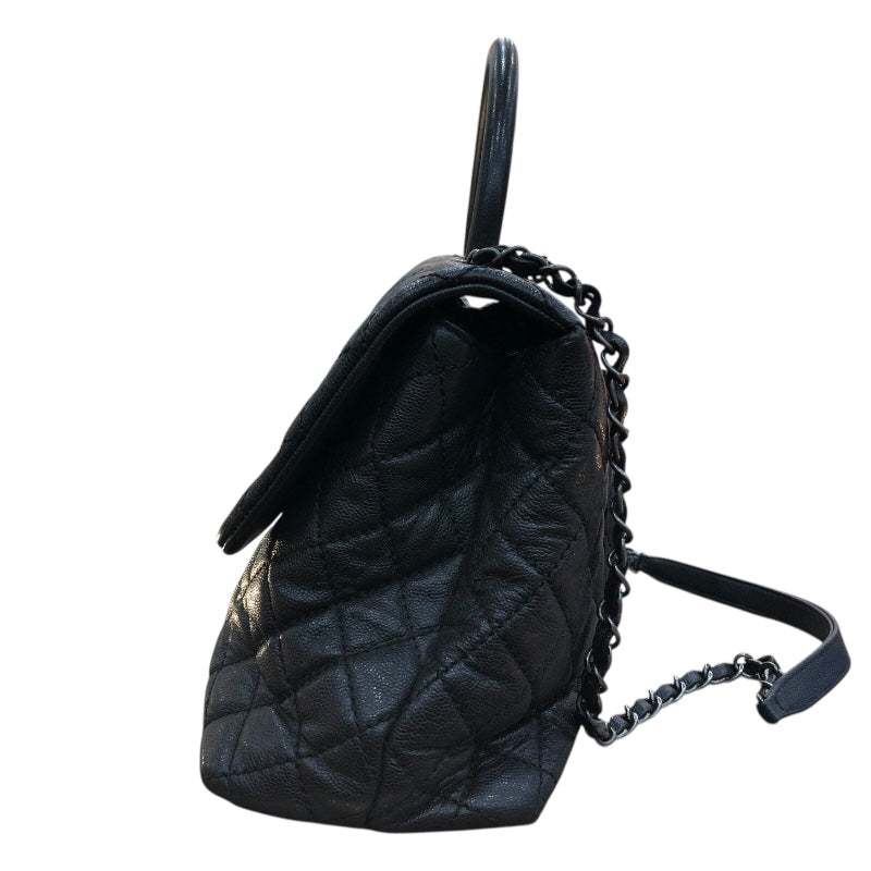 シャネル CHANEL ココハンドル32 A92992 ブラック/シルバー金具 キャビアスキン レディース ハンドバッグ