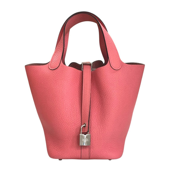 エルメス HERMES ピコタンロックPM A刻 ローズリップスティック シルバー金具 トリヨンクレマンス レディース ハンドバッグ