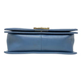 シャネル CHANEL ボーイシャネル25 A67086 25番台 ブルー ゴールド金具 キャビアスキン レディース ショルダーバッグ