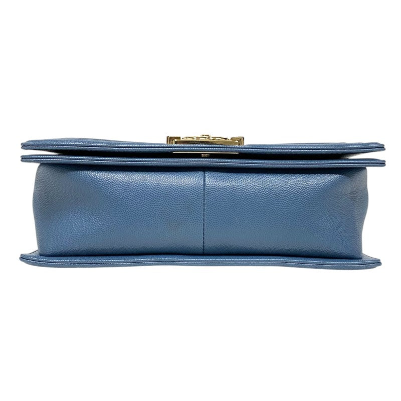 シャネル CHANEL ボーイシャネル25 A67086 25番台 ブルー ゴールド金具 キャビアスキン レディース ショルダーバッグ