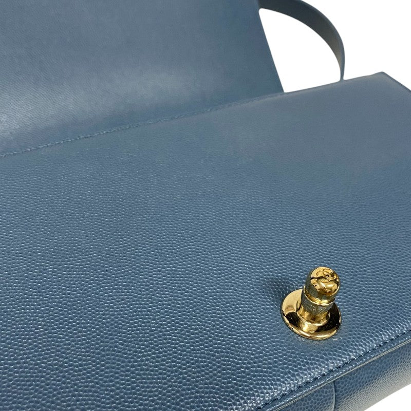 シャネル CHANEL ボーイシャネル25 A67086 25番台 ブルー ゴールド金具 キャビアスキン レディース ショルダーバッグ