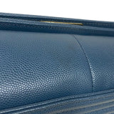 シャネル CHANEL ボーイシャネル25 A67086 25番台 ブルー ゴールド金具 キャビアスキン レディース ショルダーバッグ