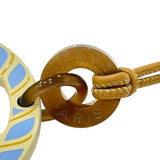 エルメス HERMES Hエキップネックレス ベージュ・ライトブルー ラッカー アクセサリー
