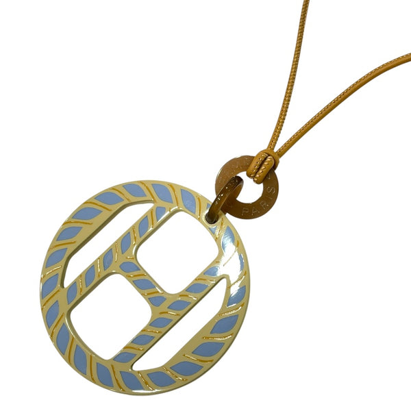 エルメス HERMES Hエキップネックレス ベージュ・ライトブルー ラッカー アクセサリー
