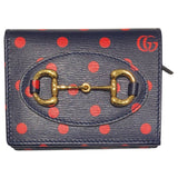 グッチ GUCCI ホースピット1955 カードケースウォレット 621887 ネイビー レザー レディース 二つ折り財布