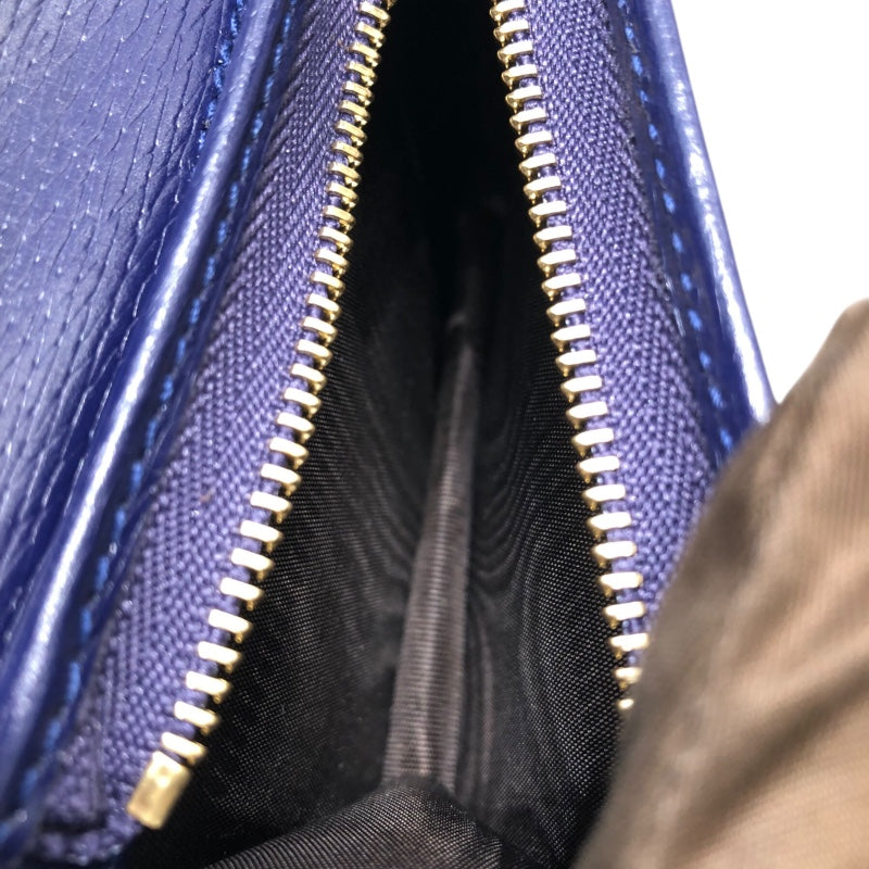 グッチ GUCCI ホースピット1955 カードケースウォレット 621887 ネイビー レザー レディース 二つ折り財布