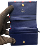 グッチ GUCCI ホースピット1955 カードケースウォレット 621887 ネイビー レザー レディース 二つ折り財布