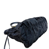 プラダ PRADA ギャザートートバッグ BN1788 ブラック/ゴールド金具 ナイロン/レザー レディース トートバッグ