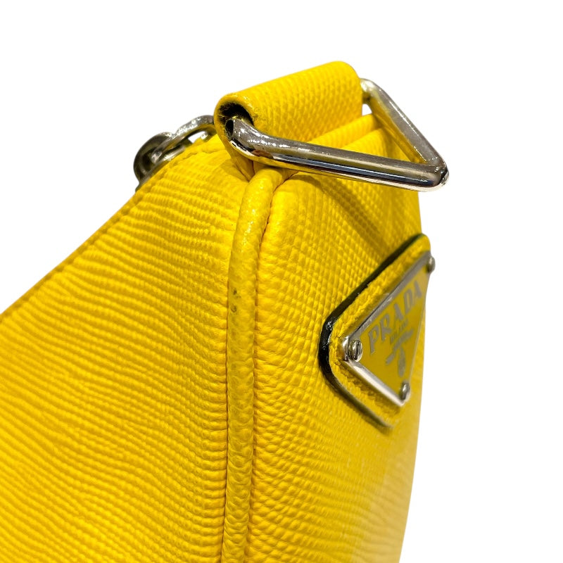プラダ PRADA トライアングルショルダー 1NR015 イエロー レザー レディース ショルダーバッグ