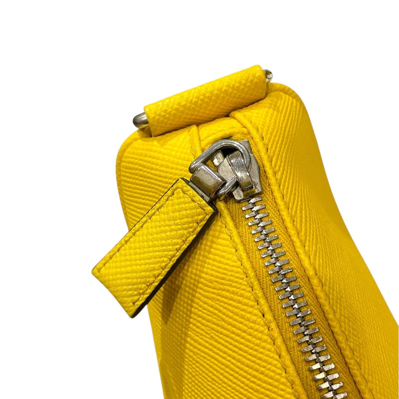 プラダ PRADA トライアングルショルダー 1NR015 イエロー レザー レディース ショルダーバッグ