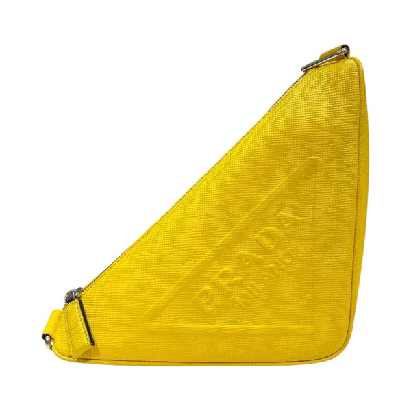 最終値下げ‼️PRADA トライアングル ラフィアショルダーバック イエロー 最終値下げ‼️PRADA トライアングル ラフィアショルダーバック