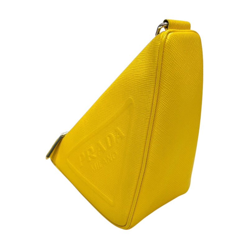 プラダ PRADA トライアングルショルダー 1NR015 イエロー レザー レディース ショルダーバッグ