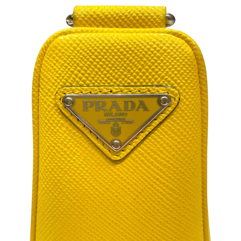 プラダ PRADA トライアングルショルダー 1NR015 イエロー レザー レディース ショルダーバッグ