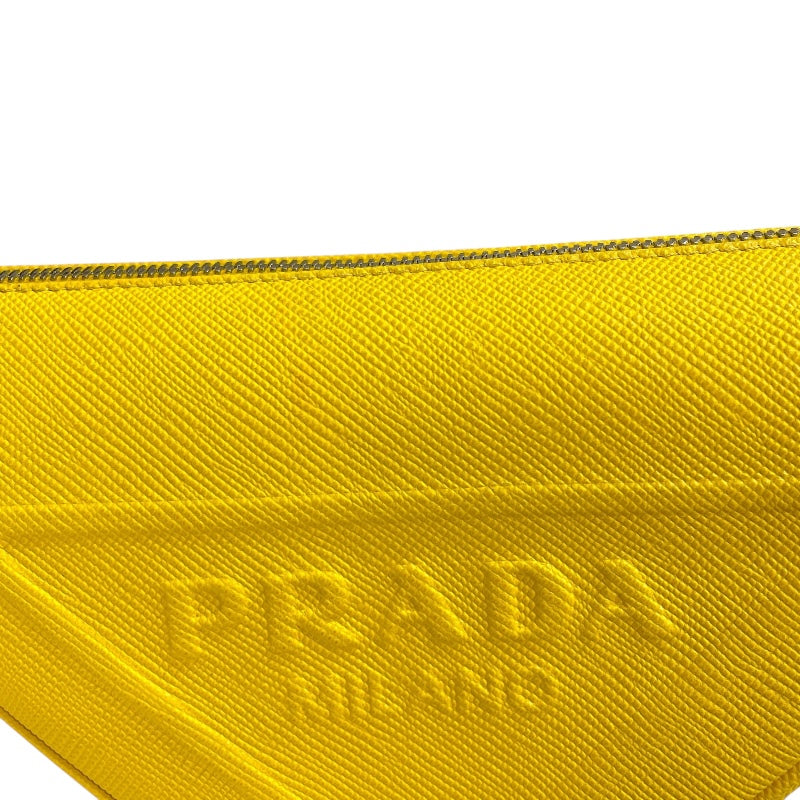 プラダ PRADA トライアングルショルダー 1NR015 イエロー レザー レディース ショルダーバッグ