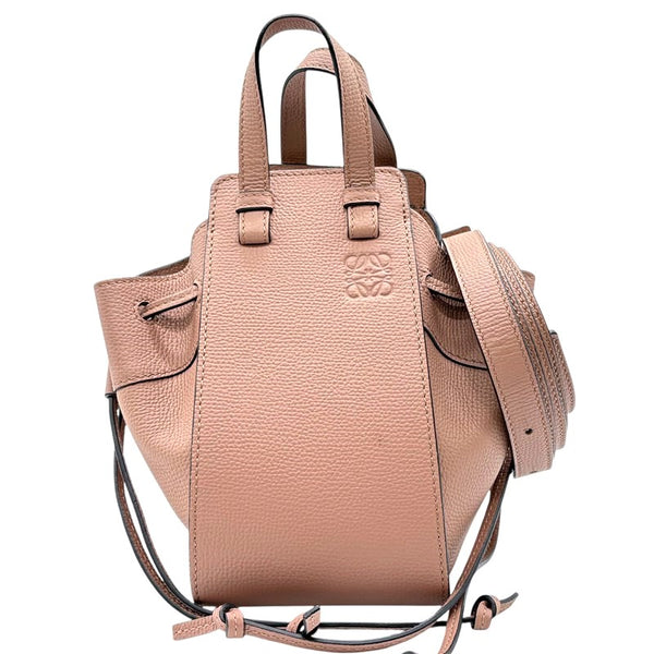 ロエベ LOEWE ハンモックドローストリングミニ ピンクベージュ カーフ レディース ショルダーバッグ
