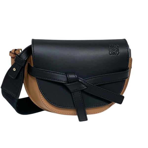 ロエベ LOEWE ゲートデュアル バッグ ミニ A650N46X25 ブラック×ウォームデザート カーフスキン レディース ショルダーバッグ