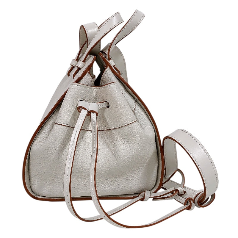 ロエベ LOEWE ハンモック ドローストリングスバッグ ミニ アイボリー カーフ レディース ショルダーバッグ