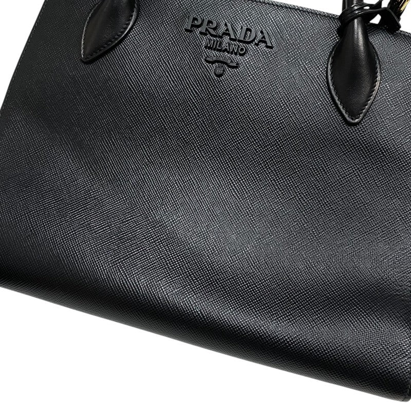プラダ PRADA サフィアーノ モノクロームバッグ 1BA155 ブラック レディース ハンドバッグ ショルダーバッグ