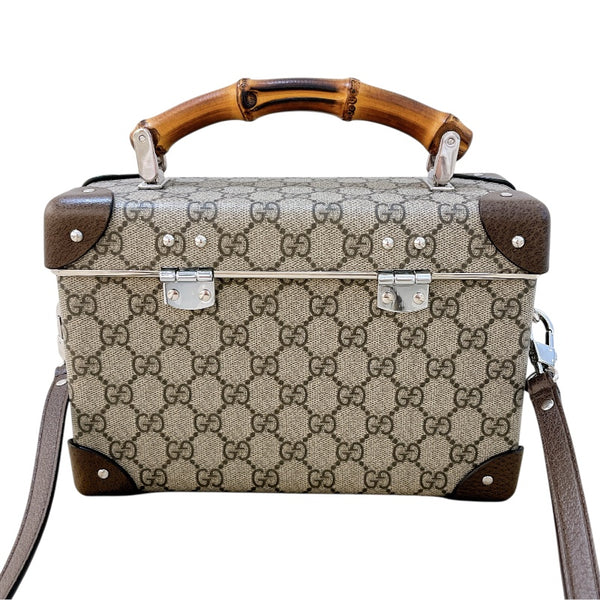 グッチ GUCCI グローブトロッターGGビューティーケース 588351 ベージュ×ブラウン PVCコーティングキャンバス レディース ハンドバッグ