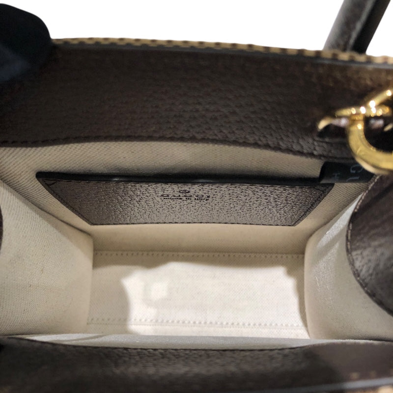 GUCCI(グッチ) ショルダーバッグ グッチティアン 406408 ダークブラウン×ベージュ×マルチ レザー GUCCI（グッチ） 並行輸入 ショルダーバッグ ジャンボ GG キャンバス