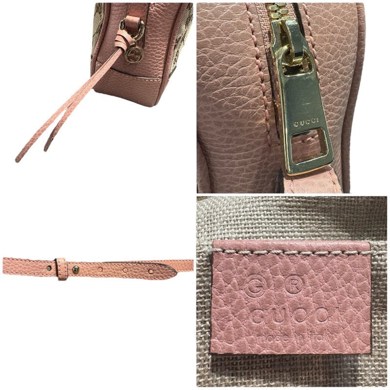 グッチ GUCCI GGキャンバスカメラバッグ 449413 ベージュ/ピンク GGキャンバス GGキャンバス レディース ショルダーバッグ